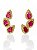 Brinco Ear Cuff Rosa Pink Cravejado Caterina - Banhado Em Ouro18k - Imagem 1