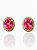 Brinco Oval Rosa Pink Cravejado Stella- Banhado Em Ouro18k - Imagem 1