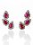 Brinco Ear Cuff Rosa Pink Cravejado Caterina - Banhado Em Ródio Branco - Imagem 1