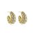 Brinco Argola Croissant Cravejada- Banhado no Ouro18k - Imagem 1
