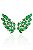 Brinco Ear Cuff Azura Verde Esmeralda - Banhado em Ródio Branco - Imagem 1