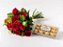 Rosas vermelhas com 12 ferrero - Imagem 1