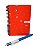 Kit Anotações - Caderneta Vermelho 10X14Cm + Caneta Bic Com 4 Cores - Imagem 1
