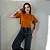 T-SHIRT GOLA ALTA LISA - CARAMELO - Imagem 1