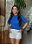 T-SHIRT GOLA ALTA LISA - AZUL BIC - Imagem 1