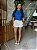 T-SHIRT GOLA ALTA LISA - AZUL BIC - Imagem 4