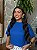 T-SHIRT GOLA ALTA LISA - AZUL BIC - Imagem 3