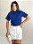 T-SHIRT GOLA ALTA LISA - AZUL BIC - Imagem 5