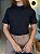 T-SHIRT GOLA ALTA LISA - PRETO - Imagem 3