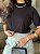 T-SHIRT GOLA ALTA LISA - PRETO - Imagem 3
