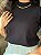 T-SHIRT GOLA ALTA LISA - PRETO - Imagem 2
