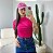 T-SHIRT GOLA ALTA LISA - ROSA PINK - Imagem 1