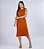 VESTIDO MIDI CAVADO LISO - CARAMELO - Imagem 1