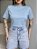 T-SHIRT GOLA ALTA LISA - AZUL BEBE - Imagem 3