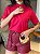 T-SHIRT GOLA ALTA LISA - VERMELHO - Imagem 3