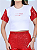 T-SHIRT A VIDA É FEITA DE CORAGEM (MANGA PAETE VERMELHO) - BRANCO - Imagem 2