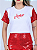 T-SHIRT AMOR (MANGA PAETE VERMELHO) - BRANCO - Imagem 2