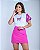 T-SHIRT BORBOLETA (MANGA PAETE ROXO) - BRANCO - Imagem 1
