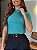 T-SHIRT GOLA ALTA LISA - VERDE JADE - Imagem 5