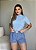 T-SHIRT GOLA ALTA LISA - AZUL CEU - Imagem 1
