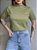 T-SHIRT GOLA ALTA LISA - VERDE PISTACHE - Imagem 4