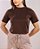 T-SHIRT GOLA ALTA LISA - MARROM EXPRESSO - Imagem 2