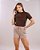 T-SHIRT GOLA ALTA LISA - MARROM EXPRESSO - Imagem 1