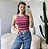 REGATA CROPPED LISTRADO - ROSA - Imagem 1