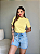 T-SHIRT GOLA ALTA LISA - AMARELO MANTEIGA - Imagem 1