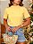 T-SHIRT GOLA ALTA LISA - AMARELO MANTEIGA - Imagem 3