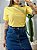 T-SHIRT GOLA ALTA LISA - AMARELO MANTEIGA - Imagem 6