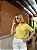 T-SHIRT GOLA ALTA LISA - AMARELO MANTEIGA - Imagem 4
