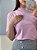 T-SHIRT GOLA ALTA LISA - ROSA CREAM - Imagem 4