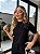 T-SHIRT GOLA ALTA PEROLAS NO OMBRO - PRETO - Imagem 1