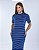 VESTIDO MIDI COM MANGA E BOLSO LISTRADO - AZUL - Imagem 3