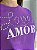 T-SHIRT LOVE AMOR C/STRASS ROXO SENSITIVE - Imagem 2