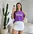 T-SHIRT LOVE AMOR C/STRASS ROXO SENSITIVE - Imagem 1