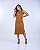 VESTIDO MIDI CAVADO LISO - CONHAQUE - Imagem 1