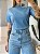 T-SHIRT GOLA ALTA LISA - AZUL DENIM - Imagem 2