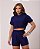 CONJUNTO SHORT E CROPPED COM CAPUZ - AZUL MARINHO - Imagem 1