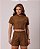 CONJUNTO SHORT E CROPPED COM CAPUZ - CONHAQUE - Imagem 1