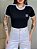 T-SHIRT ADIDAS LISTRAS COM PUNHO - PRETO - Imagem 4