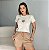 T-SHIRT FLORES MINIMALISTAS - BEGE NATURAL - Imagem 1
