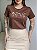 T-SHIRT RAMOS DE FLORES (BORDADA) - MARROM - Imagem 4