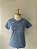 T-SHIRT BORBOLETAS (BORDADA) - AZUL DENIM - Imagem 1
