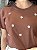 T-SHIRT BORDADA MARGARIDAS - MARROM - Imagem 2
