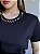 T-SHIRT PEROLAS NA GOLA - PRETO - Imagem 2