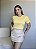 T-SHIRT PEROLAS NA GOLA - AMARELO MANTEIGA - Imagem 1