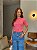 T-SHIRT GOLA ALTA LISA - CORAL - Imagem 1