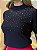 T-SHIRT GOLA ALTA COM STRASS - PRETO - Imagem 2